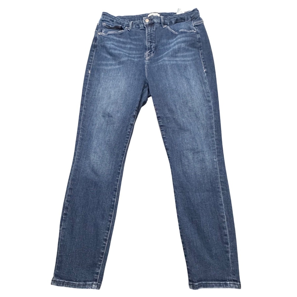 Good American Good Legs Crop Skinny Jeans Womens 18 Blue Denim High Rise Stretch